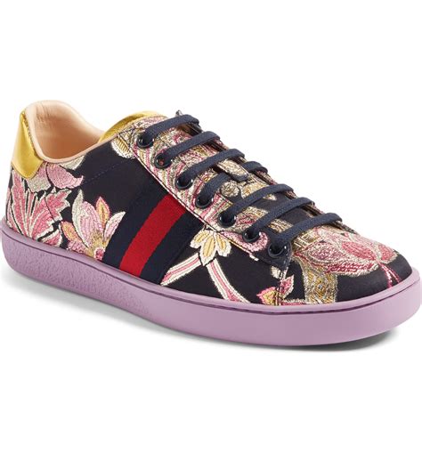 gucci floral sneakers replica|Gucci ace metallic snakeskin sneakers.